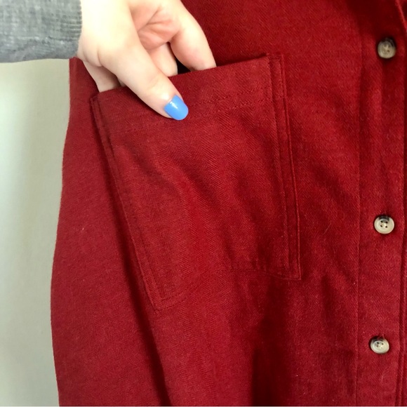 NWT Old Navy Plus Size Red Flannel Boyfriend Button Down Shirt - Picture 5 of 10